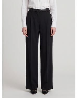 SUTTON NEW YORK Straight Leg Canvas Trousers - Black