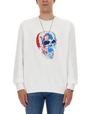 McQueen Skull Sweatshirt - White