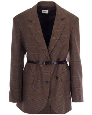 P.A.R.O.S.H. Pattern Viscose Wool Jacket - Brown
