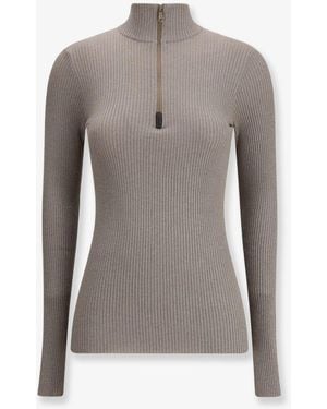 Brunello Cucinelli Cashmere Blend Turtleneck Sweater - Gray