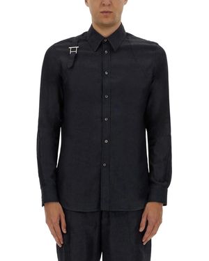 McQueen Harness Shirt With T Buckle - Blue