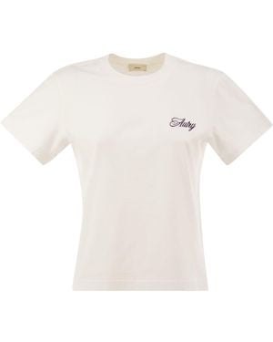 Autry Cotton T-Shirt With Embroidered Logo - White