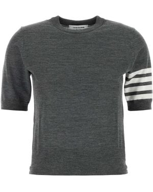 Thom Browne Wool Crewneck Jumper - Grey