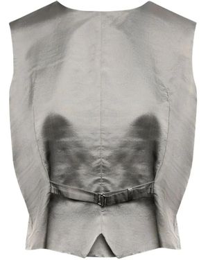 MM6 by Maison Margiela Satin-Finish Vest - Grey