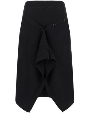 Lemaire Button Asymmetrical Skirt - Black