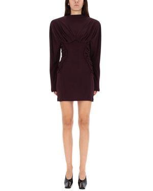 Stella McCartney Pleated Mini Dress - Purple