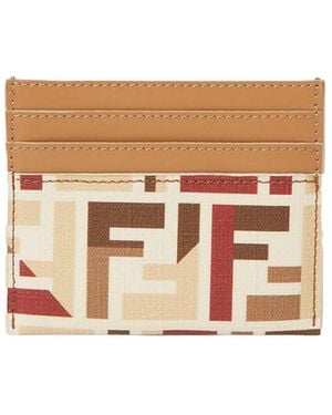Fendi Roma Ff Fabric Card Holder - White