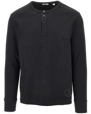 Burberry Ribbed Jersey Long-Sleeved T-Shirt - Blue