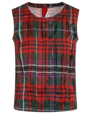 Comme des Garçons Tartan Pleated Top - Red