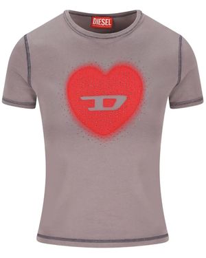 DIESEL Logo Cotton T-Shirt - Pink