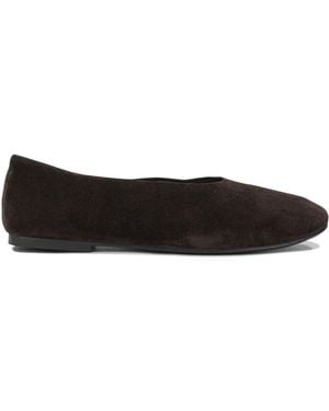 Strategia Suede Leather Ballerinas - Black