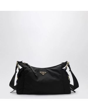 Prada Triangle-Logo Shoulder Bag - Black