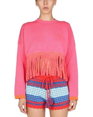 Gallo Logo Embroidery Sweater - Pink