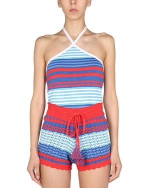 Gallo Striped Pattern Top - Blue