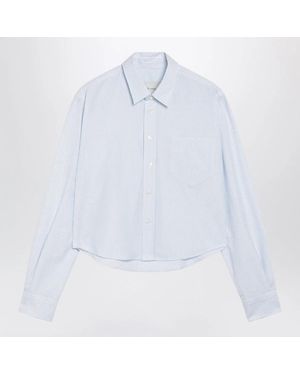 Ami Paris Striped Ami De Cœur Cropped Shirt - White