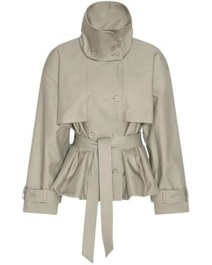 ROTATE BIRGER CHRISTENSEN Short Trench Coat - Natural