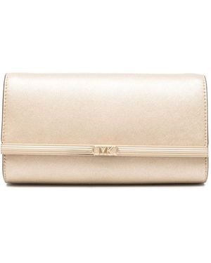 Michael Kors Mona Leather Clutch - Natural