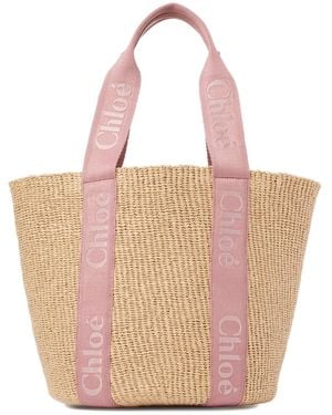 Chloé Large Woody Tote Bag - Pink