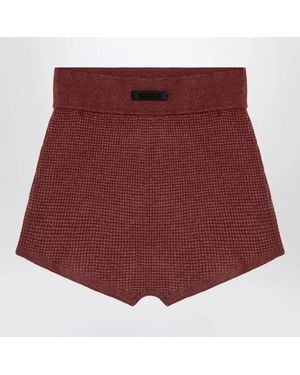 Fear Of God Burgundy Honeycomb Short - Red