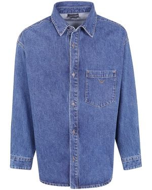 Emporio Armani Pocket Breast Classic Shirt - Blue