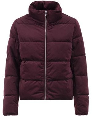 Ralph Lauren Quilted Velvet-Effect Puffer Jacket With High Collar - Purple