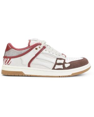 Amiri Xl Skel Top Low Cow Leather Sneakers - Pink