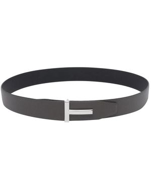 Tom Ford Reversible T Line Belt - Grey