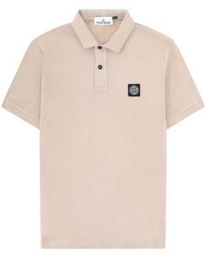 Stone Island Polo With Logo - Natural