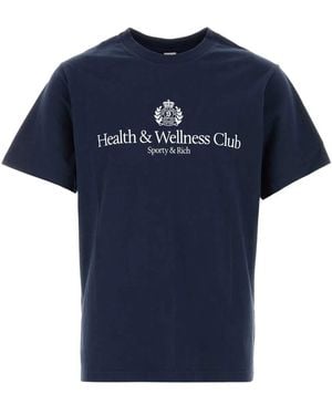 Sporty & Rich Sporty & Rich H&W Crest Tshirt - Blue