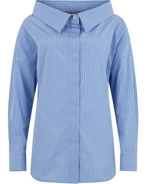 Balenciaga Shirt With Wide Collar - Blue