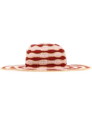 Fendi Embroidered Crochet Hat - Pink
