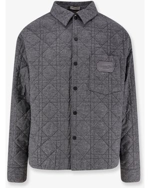 Dior Cannage Shirt Jacket With Embroidery Christian Couture - Gray