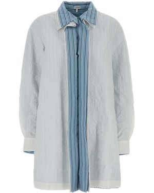Loewe Cotton Blend Shirt Dress - Blue