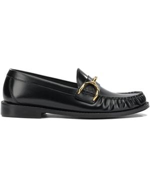 McQueen Bull Leather Loafers Slippers - Black