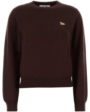 Maison Kitsuné Baby Fox Merino Regular Sweater - Brown
