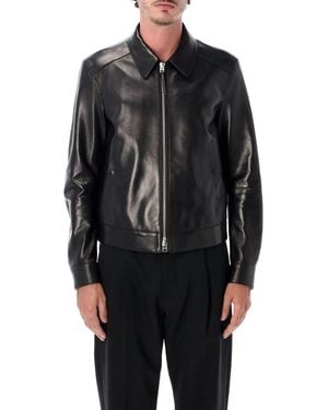 Tom Ford Nappa Grain Leather Collar Blouson - Black