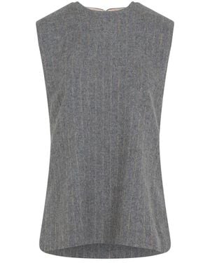 Carven Sleeveless Shift Top - Gray