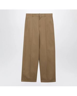 Balenciaga Wide-Leg Chino Trousers - Natural