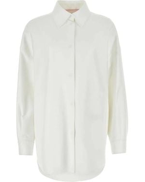 Valentino Garavani Cotton Blend Oversize Shirt - White