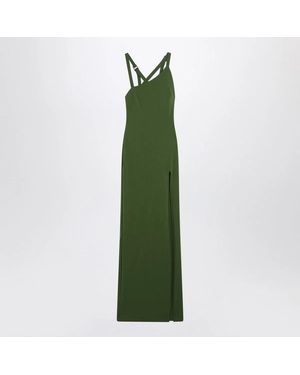 The Attico Long Dress With Slit - Green