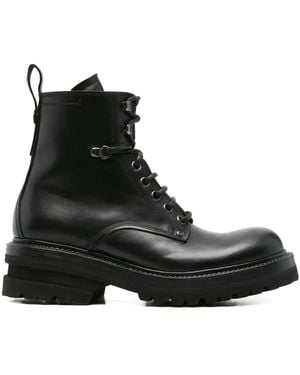 Premiata Elba Leather Military Boots - Black