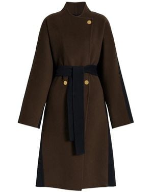 Alberta Ferretti Wool Cashmere Peacoat - Green