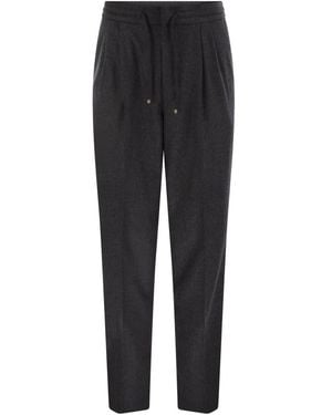 Brunello Cucinelli Wool Tailored Trousers - Black