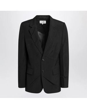 MM6 by Maison Margiela Wool-Blend Jacket - Black