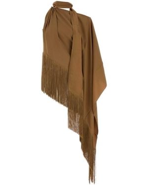 Taller Marmo Fringed Atlas Blouse - Natural
