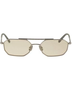 Brunello Cucinelli Titanium Sunglasses With Polyamide Lenses - White