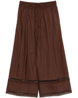Twinset Polyamide Pantaloni Wide Leg Pants - Brown