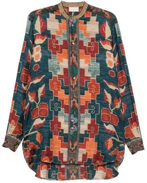 Pierre Louis Mascia Printed Silk Shirt - Red
