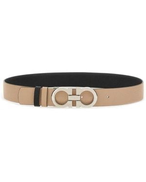 Ferragamo Gancini Reversible Belt - White