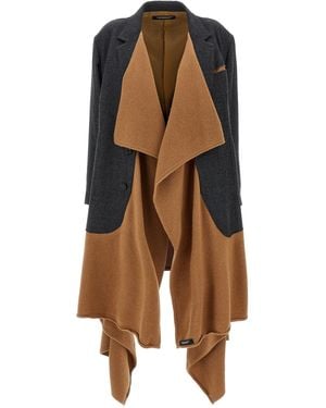 Undercover Shetland Wool Shawl Blazer - Brown
